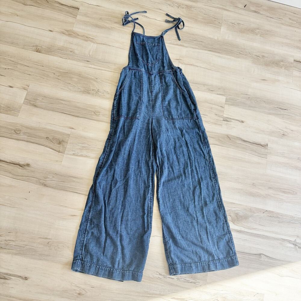 Anthropologie Wide Leg Denim Jumpsuit Xs LL6082